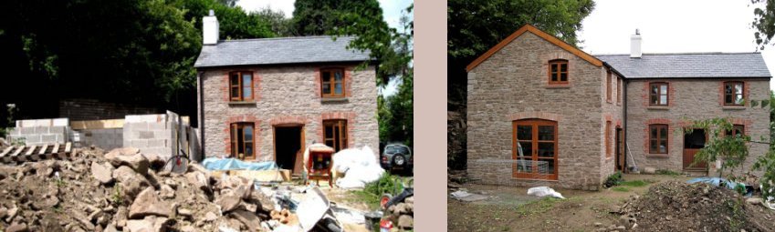 before and after photographs of the property